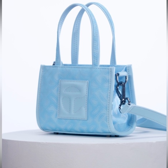 Telfar Handbags - Telfar NWT Monogram Jacquard Small pool blue crossbody/shoulder bag!